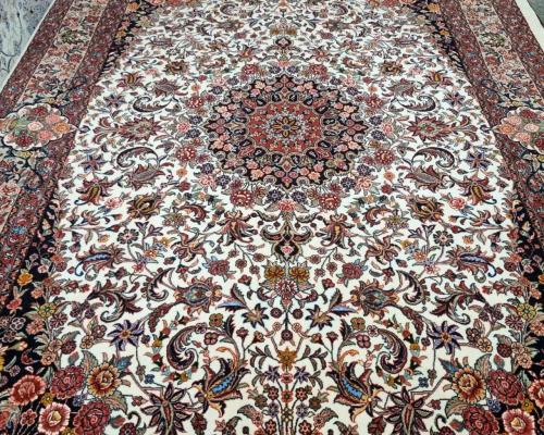 6 متری جفت اصل بیجار 50 رج گل ابریشم نقشه خورشیدی 
