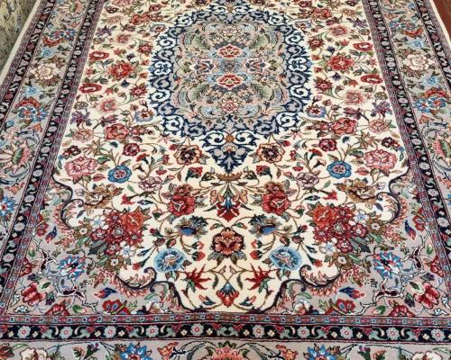 6 متری جفت دستبافت نقشه اراک 42 خانه زمینه کرم حاشیه خاکی 